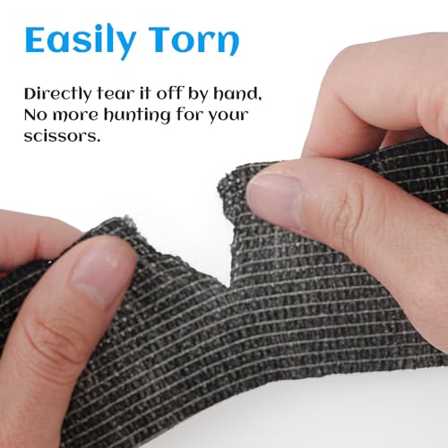 36 Rolls Black Elastic Self Adhesive Bandage Wrap 2 Inch, Breathable Cohesive Bandage, Ankle Sprains Swelling Sports Athletic Grip Tape, Dogs Pet Vet Wrap - color: 2 Inch-36 Count Black