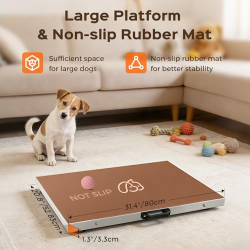 Dog Scale for Large Breed, 660 x 0.2 lbs Livestock Scale, Shipping Postal Scale with Large Stainless Platform 31.4” x 20.8”, Vet Scale with Rubber Mat