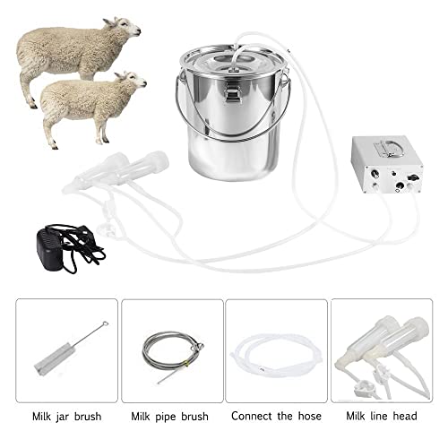 7L Goat Milking Machine,Rechargeable & Adjustable Suction Electric Milker - size: 7L Goat Battery