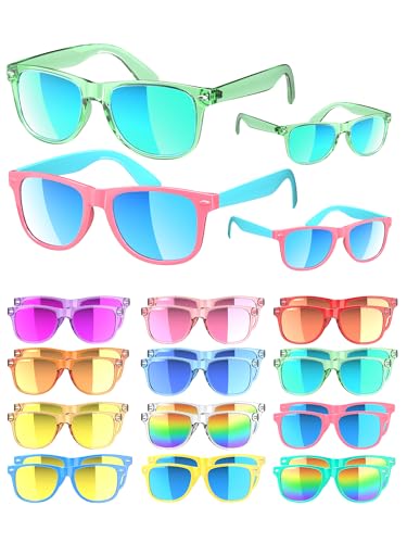 Sumsun Kids Sunglasses Bulk Party Favors 12 Packs Boys Girls Age 3-8 with UV400 Protection for Birthday Graduation Party Supplies (Blocking color 24 Pack) - style: 24pc Blocking Color