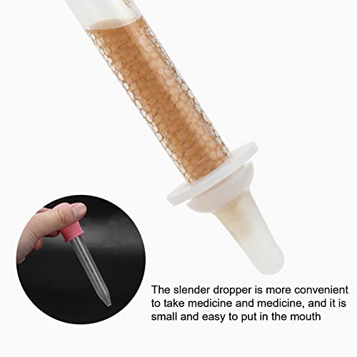 Small Pet Nurser Bottle, Pet Nursing Bottle Kit Dog Nursing Supplies Clear Scale Line Practical Long Nipple Newborn Animals Feeding Bottle for Feeding, Kittens, Squirrel, Puppy(Brown Pacifier+Pink)