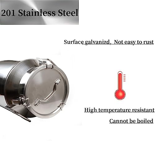 12L/3.17Gallon Stainless Steel Milk Can - Heavy Duty Milk Jug Bucket with Ergonomic Handle and Tight Lid, SS Liquid Solid Container, Non-Slip Base, Seamless Design, Simply Rinse for Clean - size: 12L/3.17Gallon