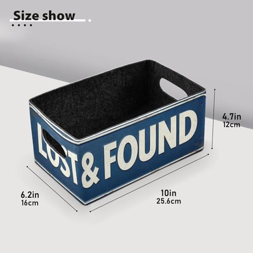 Storage Baskets Felt Foldable Storage Cube Shelf Bins Organizer Box for Kids Toys Office Bedroom Closet Babies Nursery 2-Pack (Lost & Found Blue) - color: Lost & Found Blue