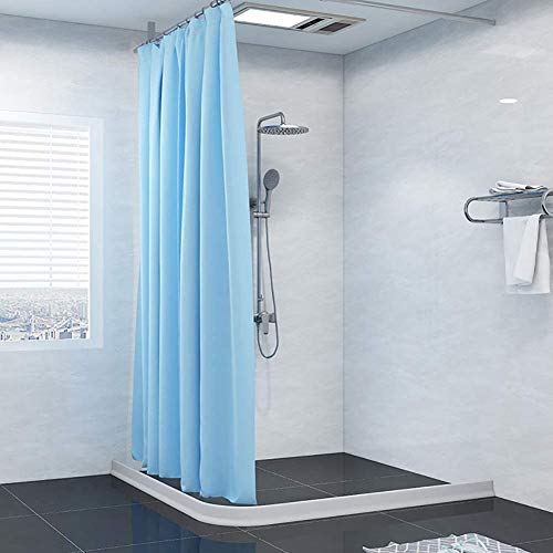 Duzzy 98 Inch Collapsible Shower Water Dam Shower Stopper Barrier and Retention System and Keeps Water Inside Threshold Dry and Wet Separation Suitable for Bathroom and Kitchen - color: White, style: 98 Inch