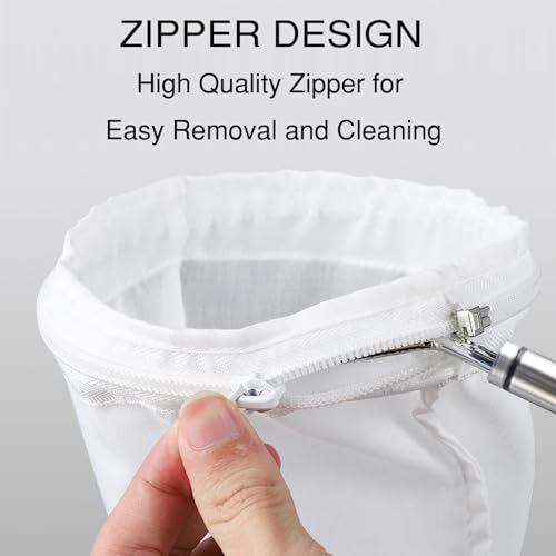 FATCAT Fine Mesh Cheese Cloth, Fine Mesh Strainer Bags, Nut Milk Bag L | Nut Milk Bag with Stainless Steel Handle, Cheesecloth for Straining, Turkey, Cooking, Cheese, NutMilk, Juices, S - color: Handle*1+Strainer Bag*3, size: L