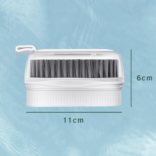 1 PCS Veggie Brush Scrubber Soft and Hard Bristle Vegetable Fruit Scrubber Double Sided Brush Produce Potato Brush Cleaner Mushroom Cleaning Brushes for Food Scrub (Grey White)