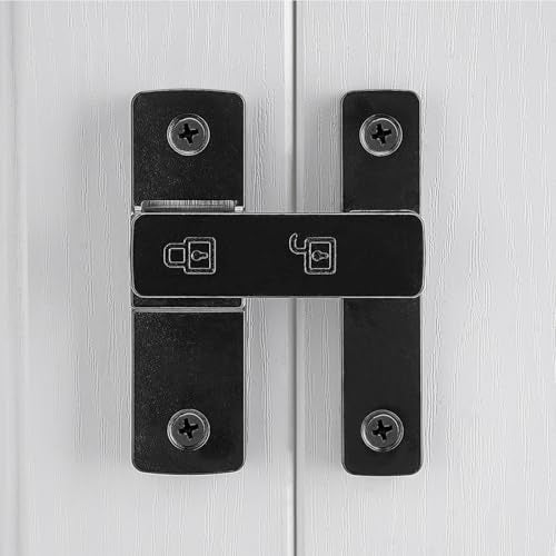 Black 180 Degree Zinc Alloy Barn Door Latch, Flip Gate Lock | Sliding Door Latch Lock,for bedroom,garage,balcony,barn,bathroom,drawer,Wine Cabinet,window,cabinet,pet enclosures - color: Black_180 Degree