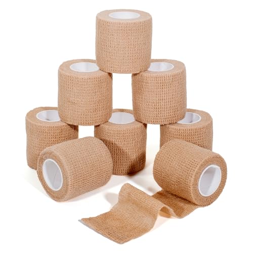 Self Adhesive Bandage Wrap,Bandage Tape,Medical Tape,Vet Tape | Athletic Tape Gauze,for First Aid,Sports, Wrist, Ankle (skin color, 2inch*8rolls) - color: Skin Color, size: 2inch*8rolls