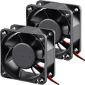 GDSTIME 60mm x 60mm x 25mm 12V 2Pin Dual Ball Brushless DC Cooling Fan 2Pcs | 4500RPM, High Speed, for PSU, Incubator, Battery box, DIY Console Exhaust Ventilation - 6025 - size: 60x25mm