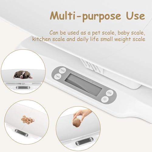 Digital Pet Scales with Detachable Tray – Accurate Baby Weighing Scales for Infants & Toddlers, Clear LCD Display, Tare & Hold Functions, Ideal Puppy Scales for Cats, Dogs, Kittens, Up to 30KG/66LB - color: Split-type Pet Scale Set