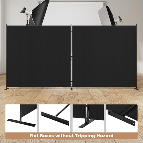 C-Hopetree 2 Panels Room Divider, 6 Ft Tall Indoor Folding Privacy Screen, Portable Partition Separator, Freestanding Separation Temporary Wall for Office, Bedroom, 142" W X 71" H, Black - size: 2-Panel