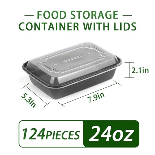 Meal Prep Containers With Lids, to Go Food Containers BPA Free, Stackable, Leak Resistant, Bento Box, Microwave, Dishwasher, Freezer Safe (24, ounces) - size: 24 Ounce