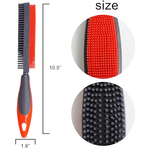Premium Rubber Pet Hair Brush - Removes Hair from Couches & Pets' Coats O - color: Orange