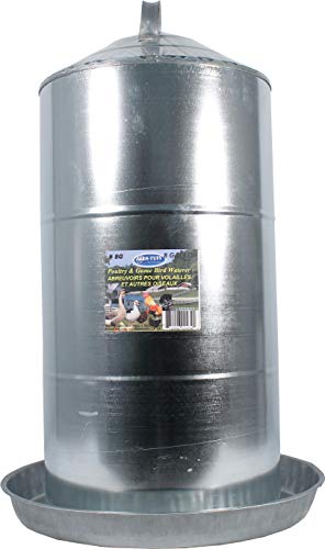 FARM-TUFF Galvanized Poultry Waterer, 8 Gallon Capacity - Double-Wall Poultry Fountain with Cone Top - Automatic Gravity-Fed Water Dispenser for Chickens, Ducks & Game Birds