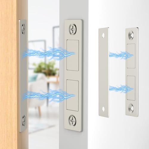 Magnetic Door Catch, Drawer Magnets to Stay Closed, Jiayi 30 LB 2 Pack Cabinet Door Magnets for Closures Wardrobe Cabinets Closet Closing - color: Sliver