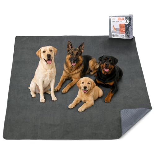 Dog Pee Pad Washable 82x120 Extra Large,Absorb Reusable Whelping Pads, Non-Slip Puppy Training Pads, Waterproof Floor Mat for Potty Training, Playpen,Incontinence,Housebreaking,Bed - size: 82"x120"-1PACK