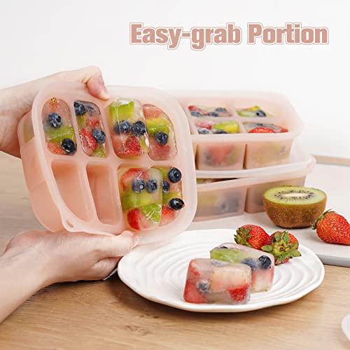 haakaa Silicone Baby Food Freezer Tray with Lid by haakaa - Perfect Storage Container for Homemade Baby Food, Vegetable & Fruit Purees, and Breast Milk, Blush - color: Blush, size: Large