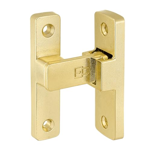 Gold 90 Degree Barn Door Lock ，Right Angle Door Lock Latch | Zinc Alloy Flip Gate Latches,for bedroom,garage,balcony,barn,sliding door,bathroom,window,cabinet,drawer,pet enclosures - color: Gold_90 Degree