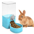 Fhiny Rabbit Food Dispenser, 40oz Large Capacity Hanging Gravity Bunny Feeder for Cage Automatic Guinea Pig Feeding Bowls Pet Food Storage for Guinea Pig Bunny Ferret Chinchilla Cat Puppy - color: Blue