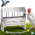 Automatic Chicken Waterer Metal Chicken Water Feeder Stainless Large Chicken Waterer System Auto Poultry Waterer Dispenser with Stand Legs for Pigeon, Duck, Goose, Geese,Quail,Turkeys