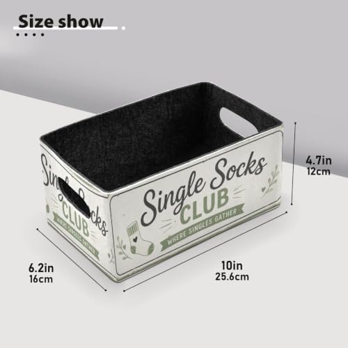 Storage Baskets Felt Foldable Storage Cube Shelf Bins Organizer Box for Kids Toys Office Bedroom Closet Babies Nursery 2-Pack (Single Socks Club) - color: Socks Club