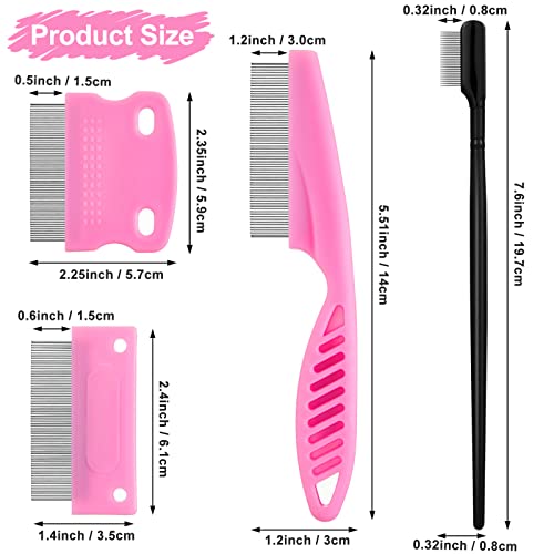 5 Pieces Dog Eye Combs Tear Stain Remover Combs Pet Grooming Comb for Small Dogs Gently Removing Eye Mucus and Crust (Pink, Black) - color: Pink, Black