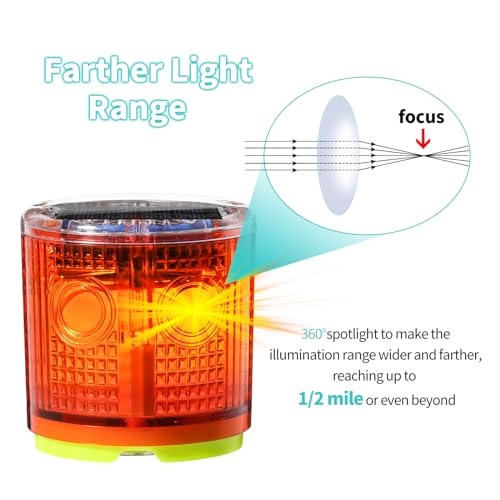 Electric Fence Idicator Light, Briidea Solar Fence Alarm with Light Transmission to 1/2 Mile, Ensure The Normal Operation of The Electronic Fence to Prevent The Invasion of Wild Animals, Red, MK-098 | Light Transmission to 1/2 Mile, Ensure the Normal Oper