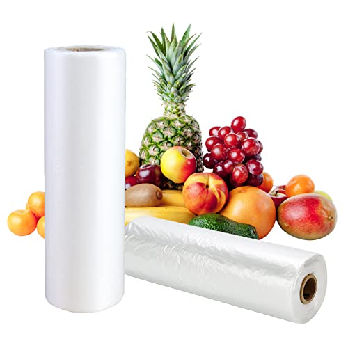 SJPACK 12 X 20 Inches Plastic Produce Bag on a Roll, Clear Bags for Fruits, Vegetable,350 Bags/Roll - color: 12"x20"/2 roll