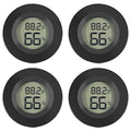 4pcs Mini Hygrometer Thermometer Digital LCD Monitor Indoor/Outdoor Humidity Meter Gauge Temperature for Humidifiers Dehumidifiers Greenhouse Reptile Plant Humidor Fahrenheit(℉) or Celsius(℃) (Black)
