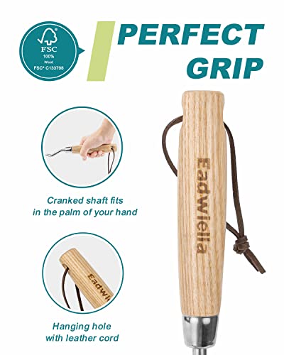 Garden Fork Hand Tool Small Weeding Fork 12 Inch with 3 Pointed Tines Wood Handle for Gardening Weeding Cultivating Digging Planting Transplanting Aerating Loosening Hard Soil Mixing Additives - size: Weeding Fork