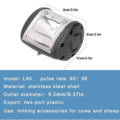 Milking Machine Pulsator,2 Exits Milking Pneumatic Pulsator,Adjustable Milker Accessories for Dairy Farms and in Milk Product Plants（L80 PA-2 Plastic Outlet)