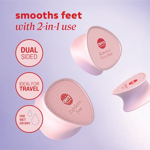 Onyx Professional Pedi Polisher, 2-in-1 Nano Glass Exfoliator - Dual Sided Nano Glass Foot File Callus Remover, Dry Skin, Dead Skin, Hair Removal, Compact, Waterproof