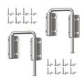 Upgraded Sliding Door Loop Lock, Gate Latches, Silver-2PCS | 90/180 Degree Patio-Security U-Bolt Latch Lock for Barn Door, Closet, Fence, Window, Multi-Angle, Aluminum Alloy - color: Silver-2PCS