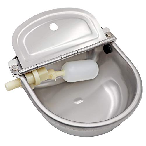 Automatic Water Dispenser for Dogs,Automatic Chicken Waterer,Outdoor Dog Water Feeder,304 Stainless Steel Water Bowl with Plastic Float Valve