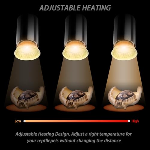 50W UVA Bulbs, 6-Pack Light Turtle Heat Lamp for Reptiles and Amphibian Tanks, Terrariums and Cages, Fit E26 Heat Reptile Lamp,Works with Various Lamp Fixtures