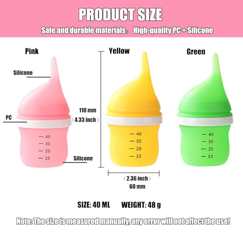 Kitten Bottles for Nursing,Puppy Bottles for Nursing Puppy Milk, Anti-Choking Puppy Feeder Design, with 2 Extra Replaceable Silicone Nipples for Convenient Replacement (Pink) - color: Pink