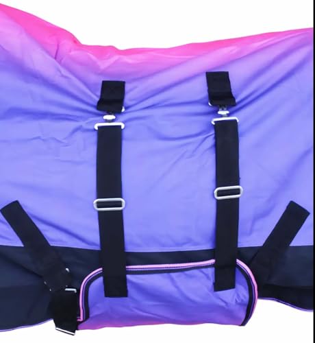 Challenger 1200D Turnout Waterproof Rain Horse Sheet Light Winter Blanket 393B - color: Berry Ombre, size: 70 inches