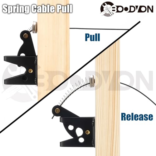 Gate Latch Cable Pull with Spring, Metal Gate Opener String Adjustable from 2”to 6” Thick Gate, Stainless Steel Gate Latch Pull for Outdoor Wood and Vinyl Gates, 2 Pack