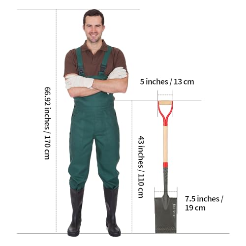 Flat Spade Garden Shovel Edging Shovels for for Gardening and Edging | Heavy-duty Steel Shovel Head,Sturdy Wooden Handle,Comfortable Wide Footplate,For Digging,For Gardening,For Planting - style: Garden