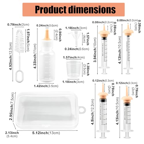 Pet Nursing Kit Silicone Pet Feeding Bottles Set with Nursing Nipples and Formula Dispenser and Feeding Dispenser Puppy Kitten Bottle Feeding Kit for Newborn Small Animals