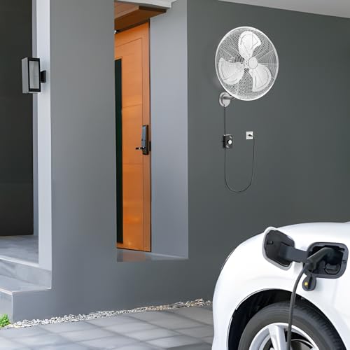 Bonnlo Industrial Wall Mounted Fan, 3-Speed Settings & Max 4600 CFM, 18 Inch Oscillating Fan with Aluminum Blades & Copper Motor for Patios, Garage & Shop, UL Certified - size: 18 Inch
