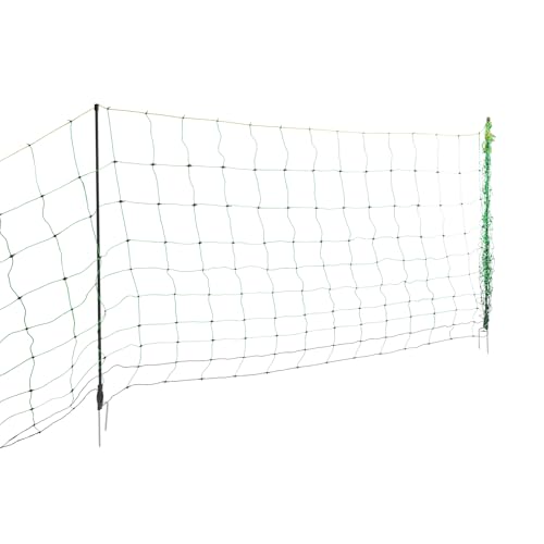 Electric Fence Netting,PE Electric Fence Wire with 10 Stakes 4 Wires, Electric Fence for Livestock Farms and Ranches, Utility Portable Temporary Fence