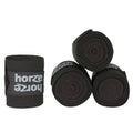 Horze Nest 10' Combination Polo Wraps (Set of Four) | Fleece and Elastic Horse Bandages - color: Black