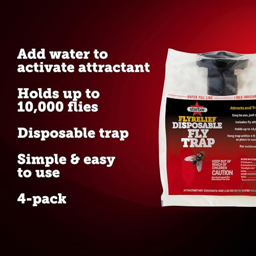 Starbar FlyRelief Disposable Fly Trap Bags, 4-Pack, Outdoor Traps
