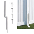 Fence Post Repair Stakes Kit, White, 1-Pack | 1/8" Thickened Carbon Steel, One-Piece Structure, Heavy Duty Ground Anchor Stake - color: White/1 Pack