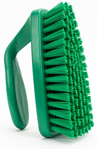 SPARTA Scrub Brush with Iron Shaped Handle and Stiff Bristles, Heavy Duty Scrubber Brush for Kitchen, Bathroom, Shower, Tile, Sink, Carpet and Bakepans, Polypropylene, 6 Inches, Green - color: Green, size: 6 Inches (Pack of 1)