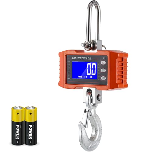 CGOLDENWALL Digital Crane Scale 2200lb Hanging Scale with Switchable kg/lb Display - ideal for Farms, Hunting and Livestock - size: 1000kg