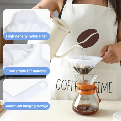 3 PCS Ultra-Fine Nylon Mesh Strainer - 100/200/300 Mesh Plastic Sieve with Handle, Kitchen Filter Tool for Coffee Soy Milk Juice Tea Leaf Honey Wine Yogur