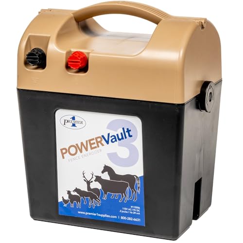 Premier 1 POWERVault™ 9V Fence Energizer – 0.3J, 75Ah Battery Included | No sunshine or 110V needed. 9V battery powers all grazing season. Lightweight, portable. Replace battery when depleted. - size: POWERVault 3