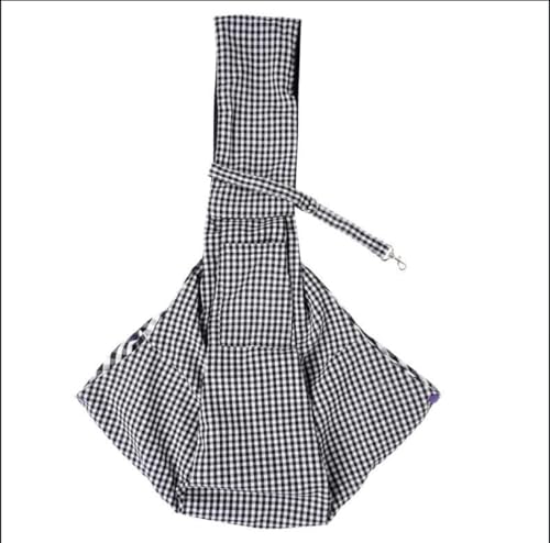 CYBERNOVA Small Pet Dog Cat Sling Carrier for 3-15lbs, with Pocket,Hand-Free Pet Bag Dog Cat Puppy Carry Bag for Travel and Walking Outdoor (Black and White Grid) - color: Black and White Grid